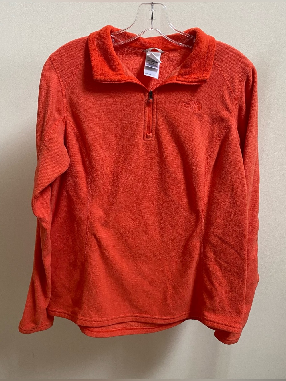 The North Face orange fleece quarter zip